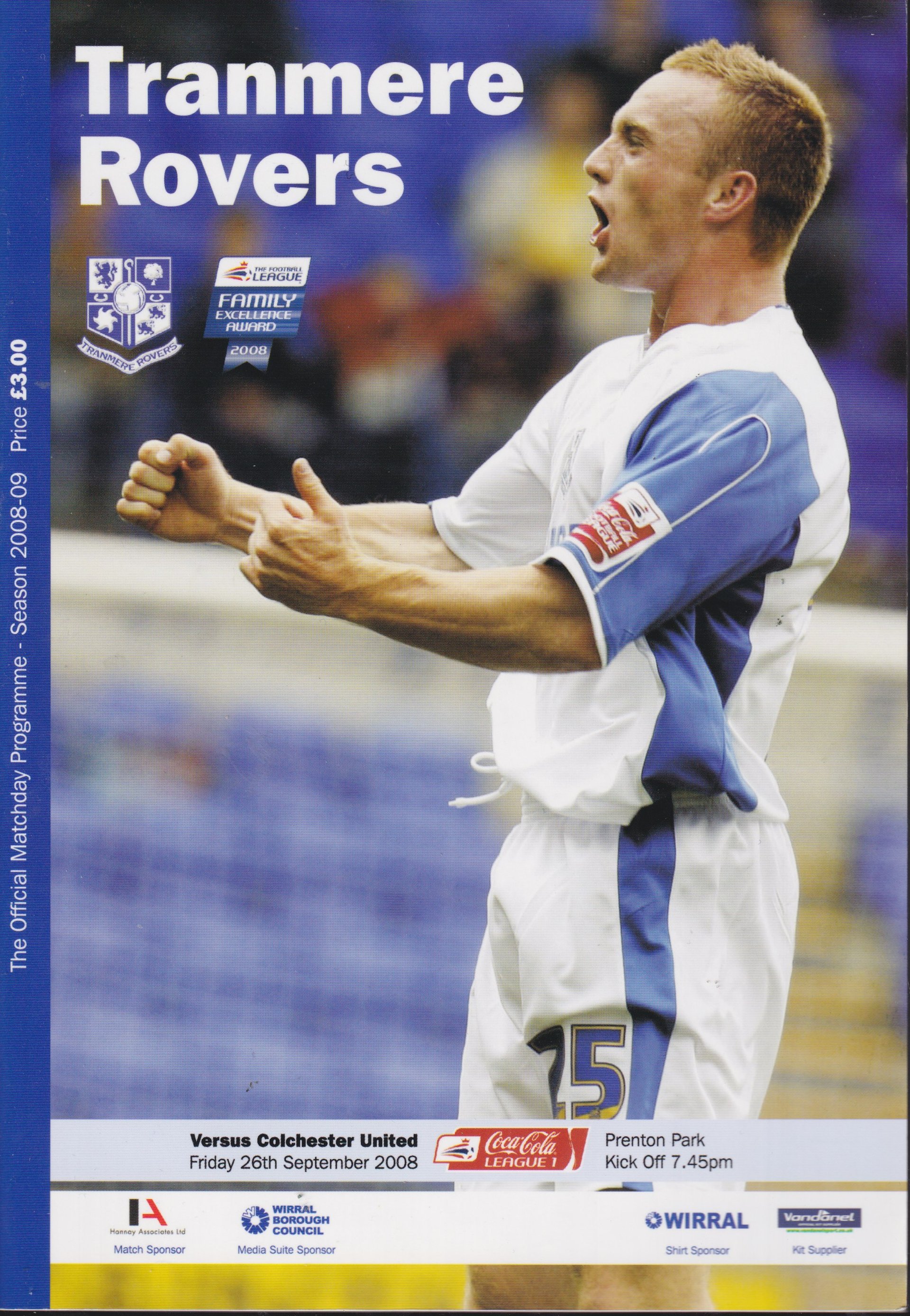 Tranmere Rovers v Colchester United match programme